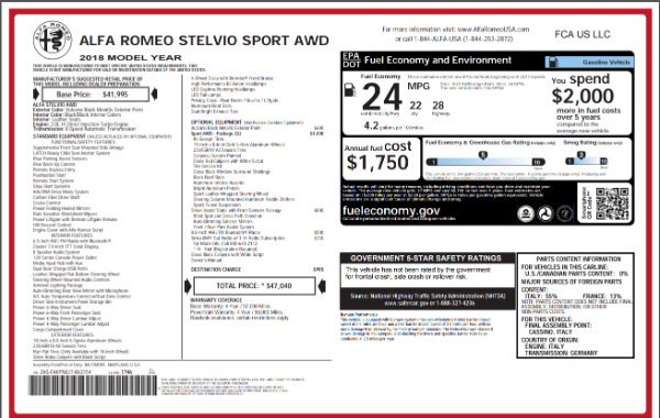 New 2018 Alfa Romeo Stelvio Sport Q4 for sale Sold at Maserati of Greenwich in Greenwich CT 06830 26