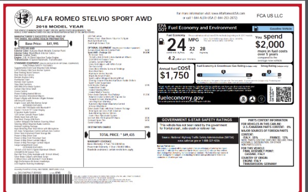New 2018 Alfa Romeo Stelvio Sport Q4 for sale Sold at Maserati of Greenwich in Greenwich CT 06830 26