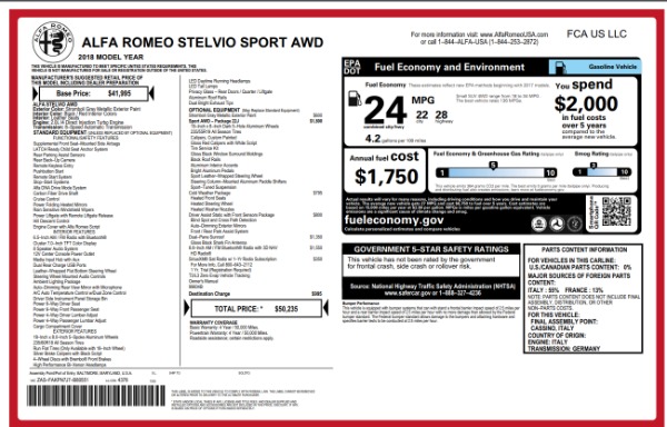 New 2018 Alfa Romeo Stelvio Sport Q4 for sale Sold at Maserati of Greenwich in Greenwich CT 06830 26