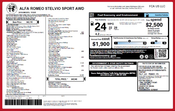 New 2019 Alfa Romeo Stelvio Sport Q4 for sale Sold at Maserati of Greenwich in Greenwich CT 06830 27