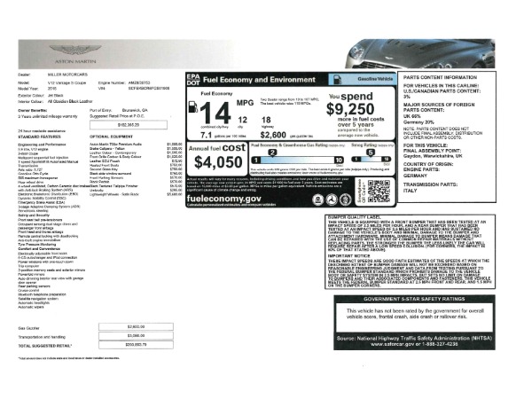 Used 2015 Aston Martin V12 Vantage S Coupe for sale Sold at Maserati of Greenwich in Greenwich CT 06830 20