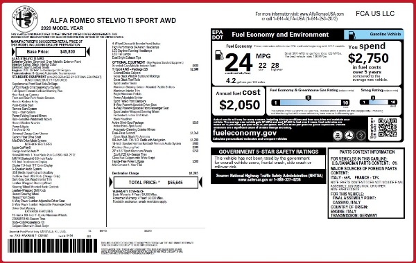 New 2020 Alfa Romeo Stelvio Ti Sport Q4 for sale Sold at Maserati of Greenwich in Greenwich CT 06830 2