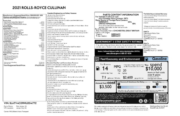 2021 Rolls-Royce Cullinan for sale Sold at Maserati of Greenwich in Greenwich CT 06830 9