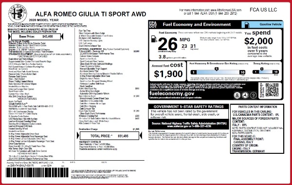 New 2020 Alfa Romeo Giulia Ti Sport Q4 for sale Sold at Maserati of Greenwich in Greenwich CT 06830 28