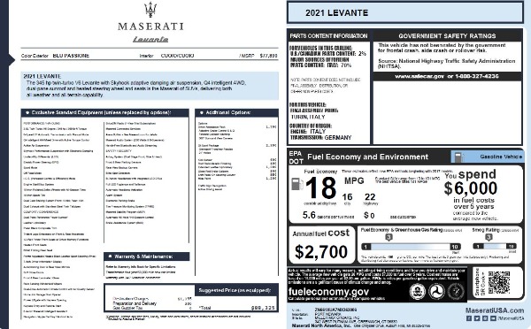 New 2021 Maserati Levante Q4 for sale Call for price at Maserati of Greenwich in Greenwich CT 06830 22