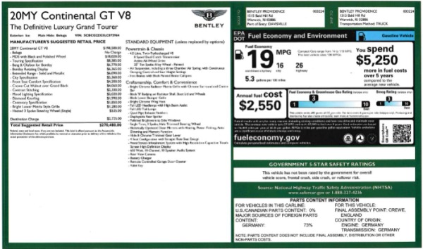 New 2020 Bentley Continental GT V8 for sale Sold at Maserati of Greenwich in Greenwich CT 06830 28