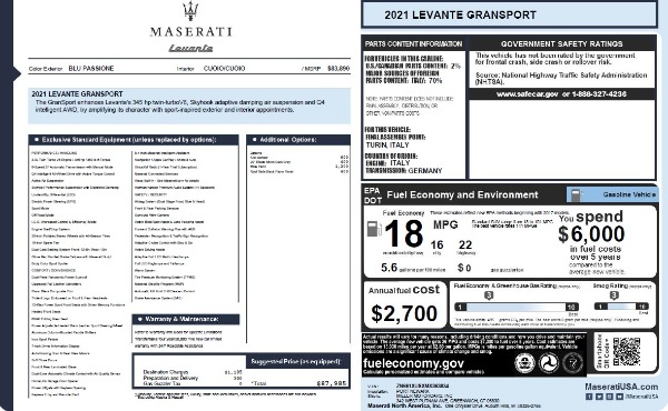 New 2021 Maserati Levante Q4 GranSport for sale Sold at Maserati of Greenwich in Greenwich CT 06830 22