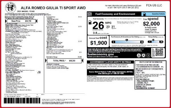New 2021 Alfa Romeo Giulia Ti Sport Q4 for sale Sold at Maserati of Greenwich in Greenwich CT 06830 19