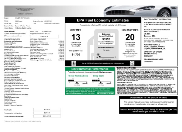 Used 2012 Aston Martin DB9 for sale Sold at Maserati of Greenwich in Greenwich CT 06830 21