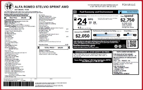 New 2021 Alfa Romeo Stelvio Q4 for sale $48,300 at Maserati of Greenwich in Greenwich CT 06830 2