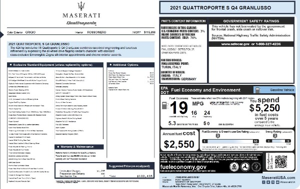 New 2021 Maserati Quattroporte S Q4 GranLusso for sale $122,435 at Maserati of Greenwich in Greenwich CT 06830 27