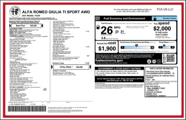 New 2021 Alfa Romeo Giulia Ti Sport for sale Sold at Maserati of Greenwich in Greenwich CT 06830 27
