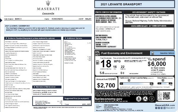 New 2021 Maserati Levante Q4 GranSport for sale Sold at Maserati of Greenwich in Greenwich CT 06830 28