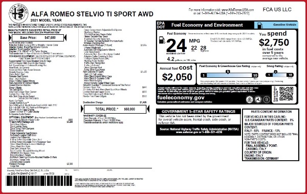 New 2021 Alfa Romeo Stelvio Ti Sport Q4 for sale Sold at Maserati of Greenwich in Greenwich CT 06830 2