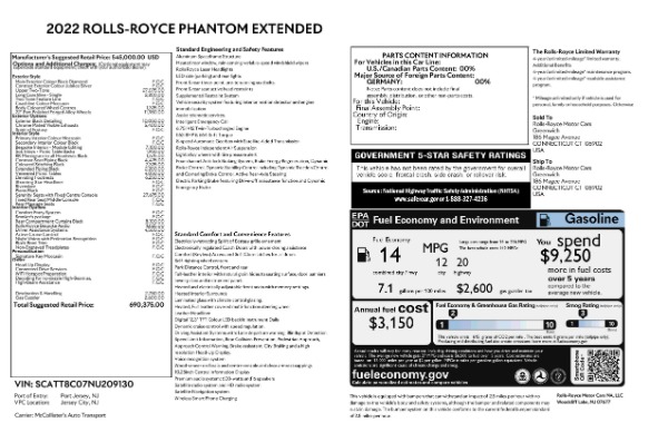 New 2022 Rolls-Royce Phantom EWB for sale Sold at Maserati of Greenwich in Greenwich CT 06830 9