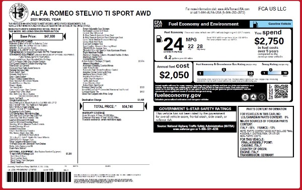 New 2021 Alfa Romeo Stelvio Ti Sport Q4 for sale Sold at Maserati of Greenwich in Greenwich CT 06830 2