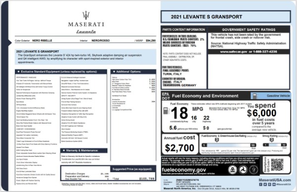 New 2021 Maserati Levante S GranSport for sale Sold at Maserati of Greenwich in Greenwich CT 06830 24