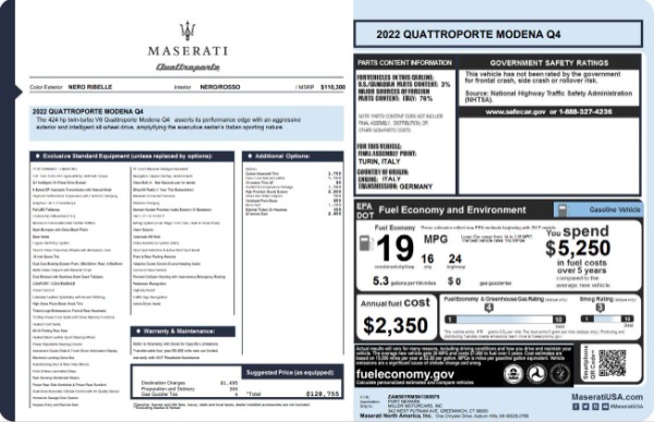 New 2022 Maserati Quattroporte Modena Q4 for sale Sold at Maserati of Greenwich in Greenwich CT 06830 23