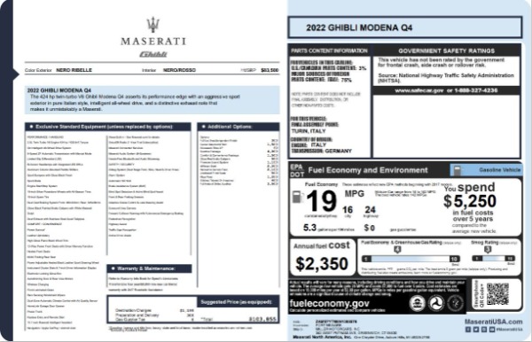 New 2022 Maserati Ghibli Modena Q4 for sale Sold at Maserati of Greenwich in Greenwich CT 06830 19