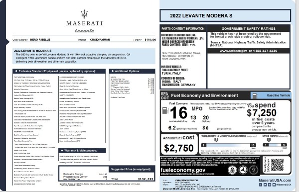 New 2022 Maserati Levante Modena S for sale $132,095 at Maserati of Greenwich in Greenwich CT 06830 21