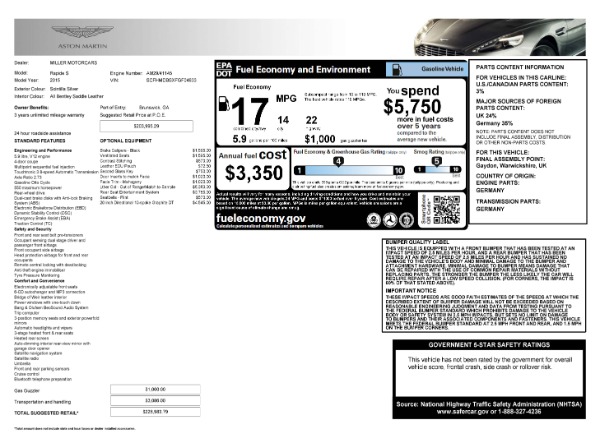 Used 2015 Aston Martin Rapide S for sale Sold at Maserati of Greenwich in Greenwich CT 06830 17