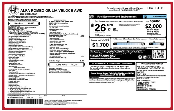 Used 2022 Alfa Romeo Giulia Veloce for sale Sold at Maserati of Greenwich in Greenwich CT 06830 21