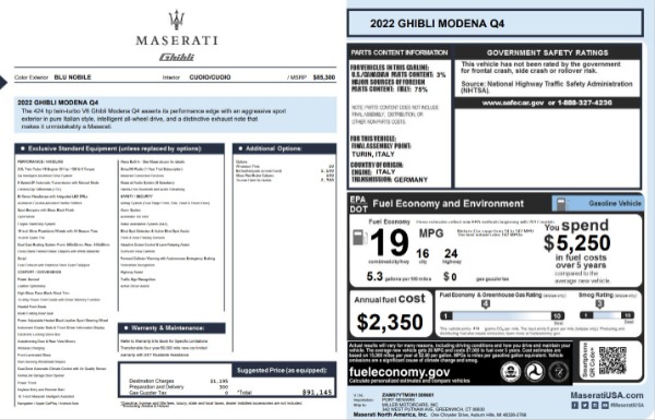 Used 2022 Maserati Ghibli Modena Q4 for sale Sold at Maserati of Greenwich in Greenwich CT 06830 21