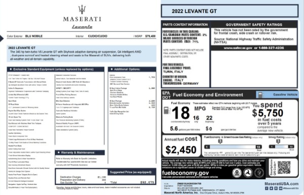 New 2022 Maserati Levante GT for sale Call for price at Maserati of Greenwich in Greenwich CT 06830 2