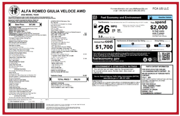 Used 2022 Alfa Romeo Giulia Veloce for sale $27,900 at Maserati of Greenwich in Greenwich CT 06830 24