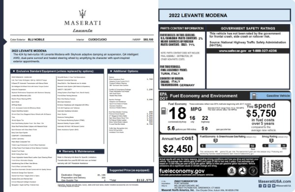 New 2022 Maserati Levante Modena for sale Sold at Maserati of Greenwich in Greenwich CT 06830 28