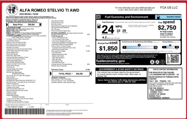 New 2022 Alfa Romeo Stelvio Ti for sale Sold at Maserati of Greenwich in Greenwich CT 06830 20