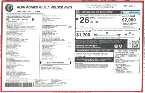 New 2022 Alfa Romeo Giulia Veloce for sale Sold at Maserati of Greenwich in Greenwich CT 06830 25