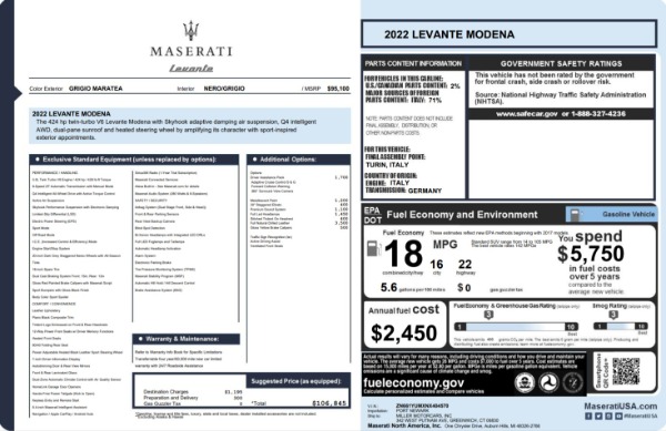 Used 2022 Maserati Levante Modena for sale $39,995 at Maserati of Greenwich in Greenwich CT 06830 20