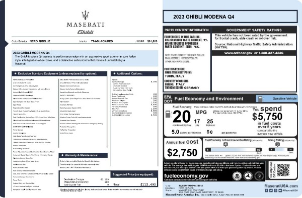 New 2023 Maserati Ghibli Modena Q4 for sale $112,495 at Maserati of Greenwich in Greenwich CT 06830 26