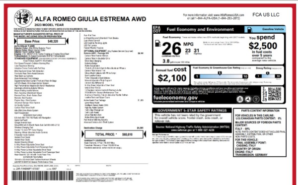 New 2023 Alfa Romeo Giulia Estrema for sale $55,610 at Maserati of Greenwich in Greenwich CT 06830 24