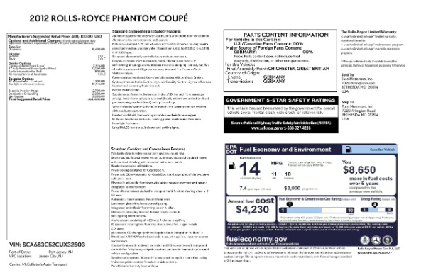 Used 2012 Rolls-Royce Phantom Coupe for sale Sold at Maserati of Greenwich in Greenwich CT 06830 23