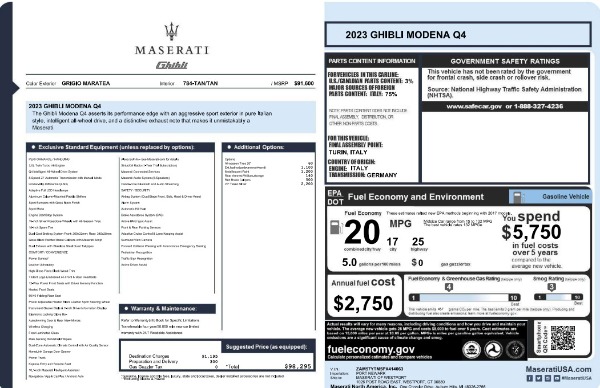 New 2023 Maserati Ghibli Modena Q4 for sale Call for price at Maserati of Greenwich in Greenwich CT 06830 20