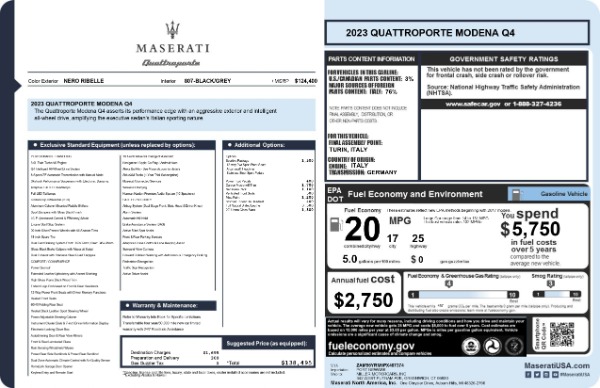 New 2023 Maserati Quattroporte Modena Q4 for sale $138,495 at Maserati of Greenwich in Greenwich CT 06830 28