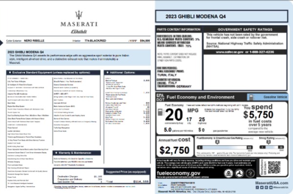New 2023 Maserati Ghibli Modena Q4 for sale $114,555 at Maserati of Greenwich in Greenwich CT 06830 26