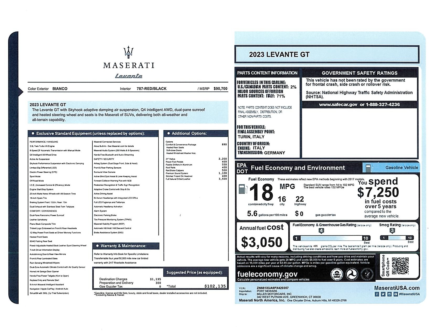 Used 2023 Maserati Levante GT for sale Call for price at Maserati of Greenwich in Greenwich CT 06830 1