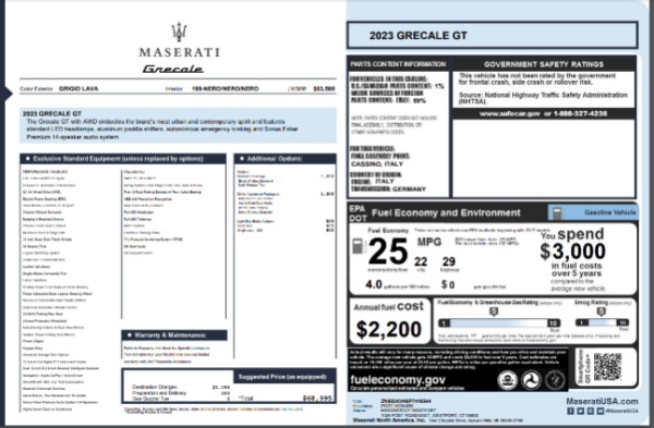 New 2023 Maserati Grecale GT for sale $68,995 at Maserati of Greenwich in Greenwich CT 06830 23