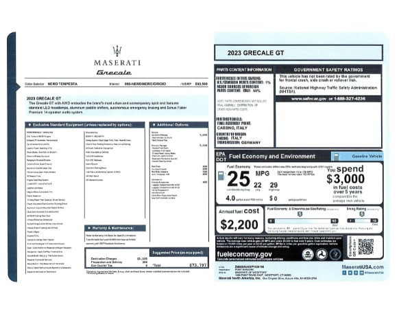 New 2023 Maserati Grecale GT for sale $73,797 at Maserati of Greenwich in Greenwich CT 06830 22
