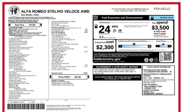 New 2023 Alfa Romeo Stelvio Veloce for sale $57,350 at Maserati of Greenwich in Greenwich CT 06830 23