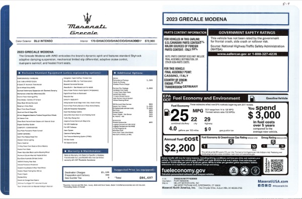 New 2023 Maserati Grecale Modena for sale $86,697 at Maserati of Greenwich in Greenwich CT 06830 24
