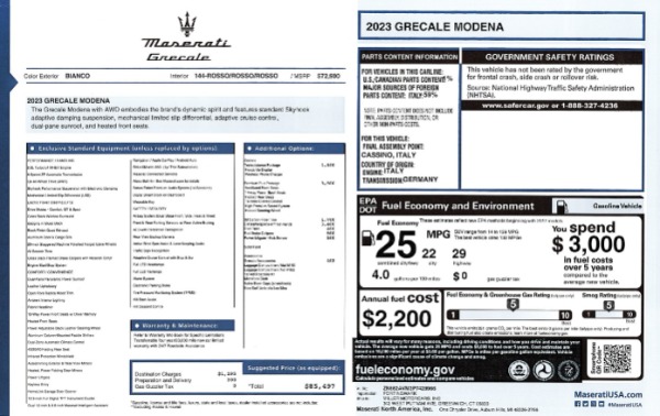 New 2023 Maserati Grecale Modena for sale $85,497 at Maserati of Greenwich in Greenwich CT 06830 23