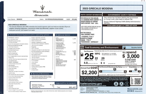 New 2023 Maserati Grecale Modena for sale $85,497 at Maserati of Greenwich in Greenwich CT 06830 23