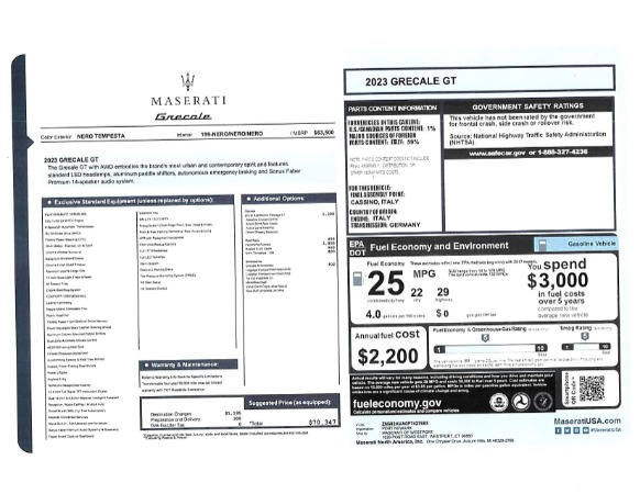 New 2023 Maserati Grecale GT for sale $70,347 at Maserati of Greenwich in Greenwich CT 06830 24