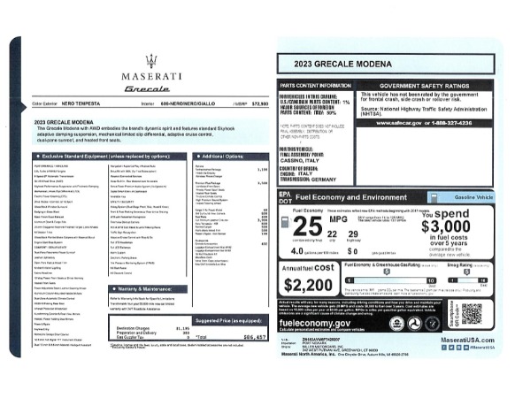 New 2023 Maserati Grecale Modena for sale $86,457 at Maserati of Greenwich in Greenwich CT 06830 24