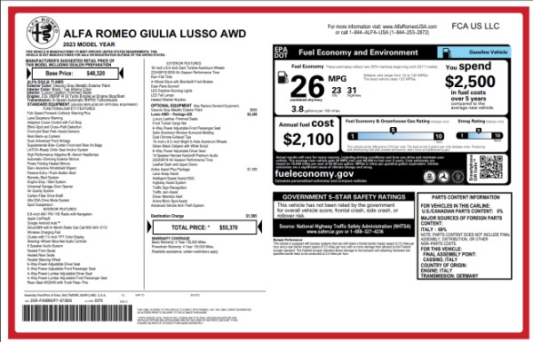 New 2023 Alfa Romeo Giulia Ti Lusso for sale $50,370 at Maserati of Greenwich in Greenwich CT 06830 28