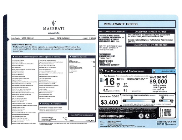 New 2023 Maserati Levante Trofeo for sale $170,866 at Maserati of Greenwich in Greenwich CT 06830 24
